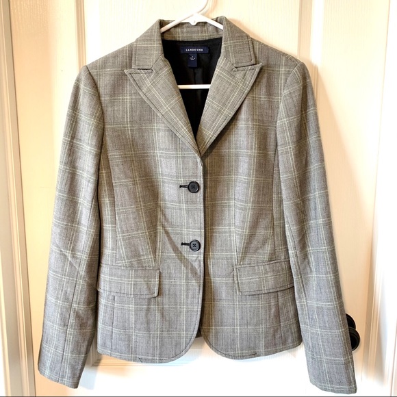 LANDS’ END Single Breasted Plaid Blazer—SZ. 4 - Picture 8 of 14